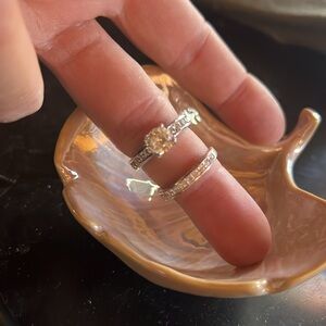 Sterling Silver & CZ Wedding Set